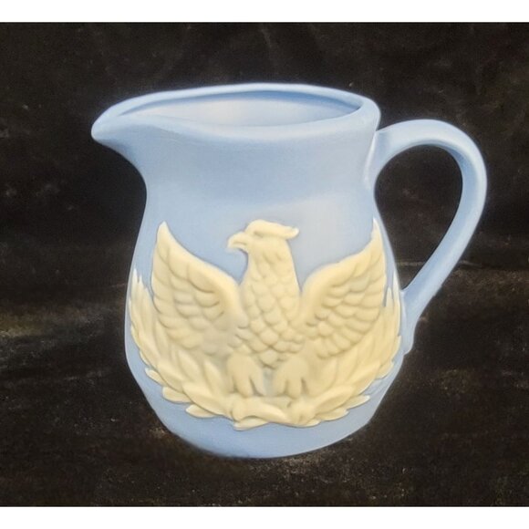 Vintage Powder Blue Wedgwood Jasperware Creamer Pitcher - Picture 2 of 15